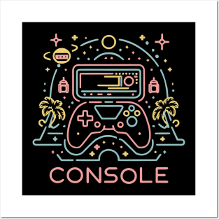 Console neon silhouette Gaming Posters and Art